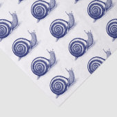 Papier Mousseline Dessin vintage Stylisé Escargot #2 Bleu (Détail)