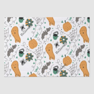 Papier Mousseline Dessins de citrouille fantôme mignons pour Hallowe