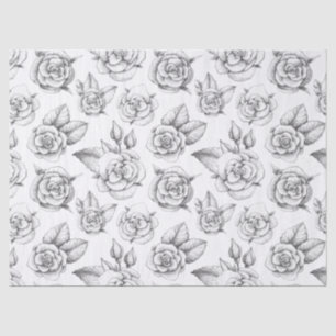 Papier Mousseline Dessins de crayon d'Roses sur la page de découpage