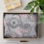 Papier Mousseline Dessins floraux roses modernes (Cadeau)