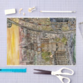 Papier Mousseline Destinations | Aquarelle Big Ben & London Eye (Artisanat)