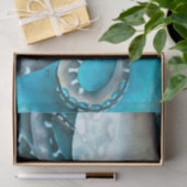 Papier Mousseline Détails de l'aquarelle bleu octopus (Cadeau)