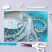 Papier Mousseline Détails de l'aquarelle bleu octopus (Artisanat)