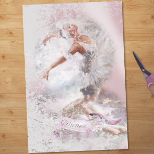 Papier Mousseline Deux Ballerinas Dance Découpage