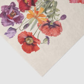 Papier Mousseline Deux Bouquets de Fleurs sauvages avec des pavots (Détail)