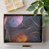 Papier Mousseline Deux chatons mignons avec des boules de fil (Cadeau)