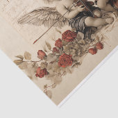 Papier Mousseline Deux Cherubs assis parmi les Roses (Détail)