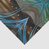 Papier Mousseline Deux chevaux Turquoise bleu vert brun (Détail)