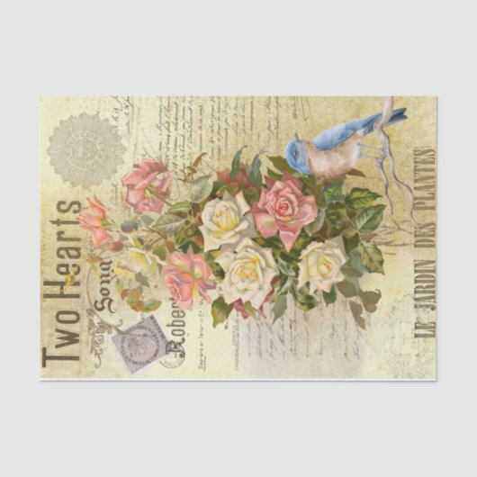 Papier Mousseline Deux coeurs (Recto)