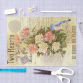 Papier Mousseline Deux coeurs (Artisanat)