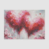 Papier Mousseline Deux Coeurs Abstraits Peindre Valentine Découpage (Recto)