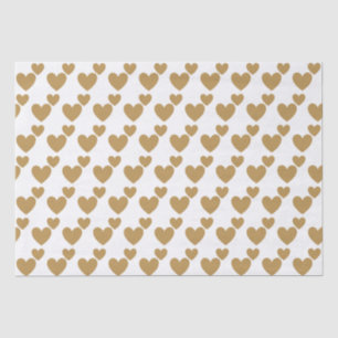 Papier Mousseline Deux Coeurs de Mariage d'or