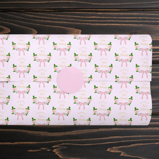 Papier Mousseline Deux Fancy Bow Floral Anniversaire