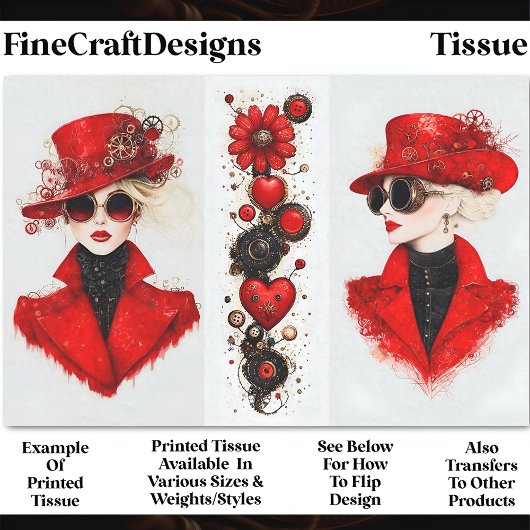 Papier Mousseline Deux Femmes Chics En Steampunk En Découpage CH4 Ro