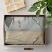 Papier Mousseline Deux grues par Ohara Koson (Cadeau)