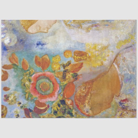 Papier Mousseline Deux jeunes filles parmi les fleurs, Redon (Recto)