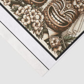 Papier Mousseline Deux pièces Gay Ananas Tiki Head Mariage rétro (Détail)