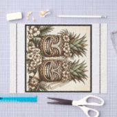 Papier Mousseline Deux pièces Gay Ananas Tiki Head Mariage rétro (Artisanat)