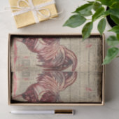 Papier Mousseline Deux poulets rouges rougeoyants dédécoupage des te (Cadeau)