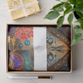 Papier Mousseline Devantures de tiroir florales Boho 29x8" (Cadeau)