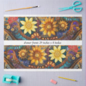 Papier Mousseline Devantures de tiroir florales Boho 29x8" (Artisanat)
