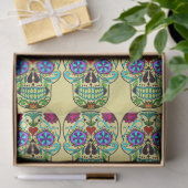 Papier Mousseline Dia de los Muertos Sugar Crâne Tissu Papier (Cadeau)