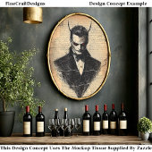 Papier Mousseline Diable gothique victorien aux yeux rouges BB5 Déco