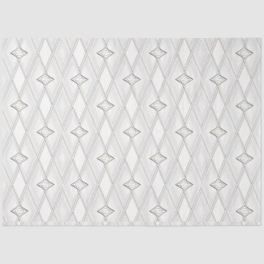 Papier Mousseline Diamant blanc Motif Abstrait Classy géométrique (Recto)
