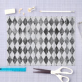 Papier Mousseline Diamant noir et blanc affligé de harlequin (Artisanat)