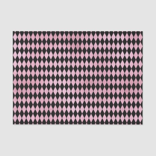 Papier Mousseline Diamant rose et arlequin noir (Recto)