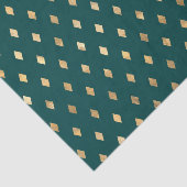 Papier Mousseline Diamant sarcelle et or (Détail)