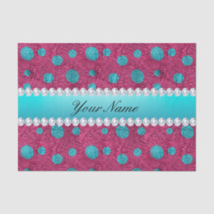 Papier Mousseline Diamants bleus de Faux de roses indien de pois