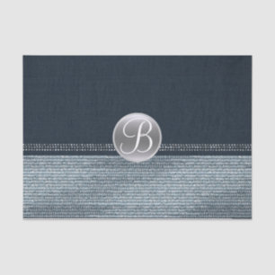 Papier Mousseline Diamants de denim scintillent Glam Monogramme Init