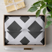 Papier Mousseline Diamants noirs sur papier de tissus blancs (Cadeau)
