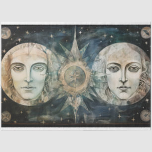 Papier Mousseline Dieux primitifs Céleste nuit Ciel Art Découpage
