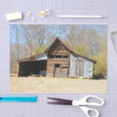 Papier Mousseline Dilapidé Rusty Old Barn Forêt d'automne (Artisanat)
