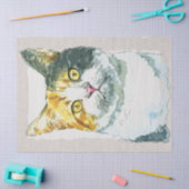 Papier Mousseline Dilute Calico Cat Aquarelle (Artisanat)