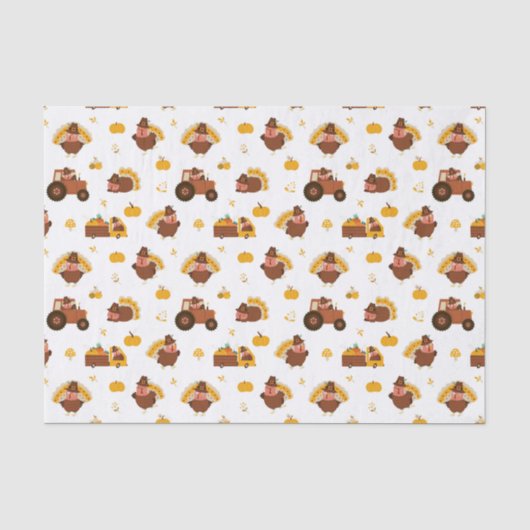 Papier Mousseline Dindes de Thanksgiving (Recto)
