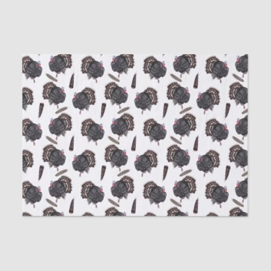 Papier Mousseline Dindons et plumes - Livre blanc (Recto)