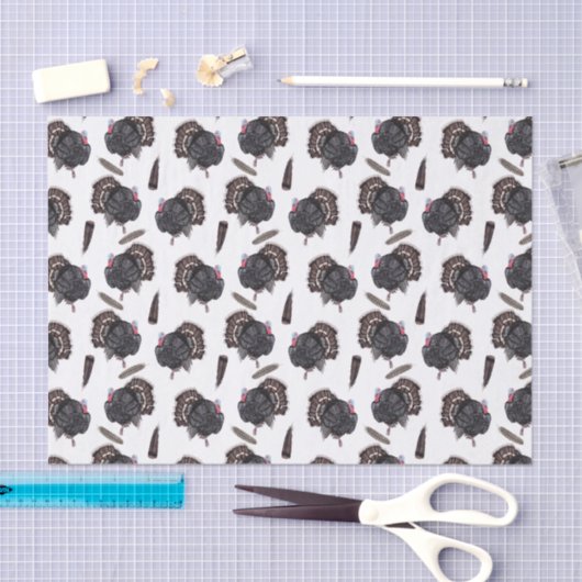 Papier Mousseline Dindons et plumes - Livre blanc (Artisanat)