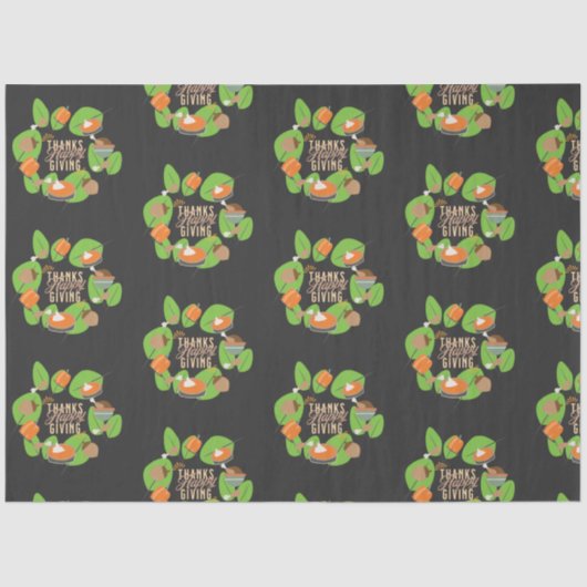 Papier Mousseline Dîner d'action de grâce Turquie Citrouille automne (Recto)