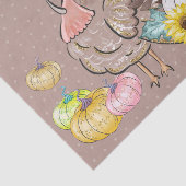 Papier Mousseline Dîner d'action de grâces dinde Turquie Citrouilles (Détail)