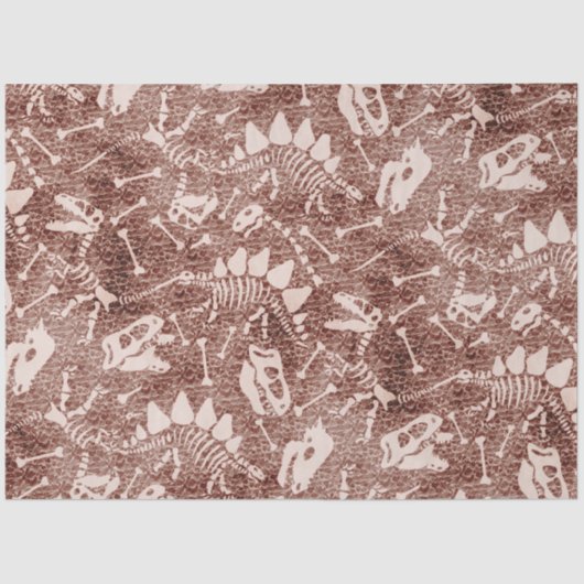 Papier Mousseline Dino Dig Dino os brun (Recto)
