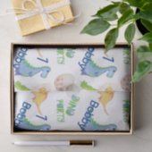 Papier Mousseline Dino Party Cute Dinosaur Anniversaire Nom et âge d (Cadeau)