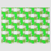 Papier Mousseline Dino Tartan vert et blanc Plaid Motif (Recto)