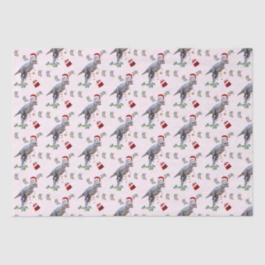 Papier Mousseline Dinosaur Christmas Tissue Paper (Recto)