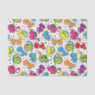 Papier Mousseline Dinosaure coloré Motif sans joint, Dinosaur Seaml