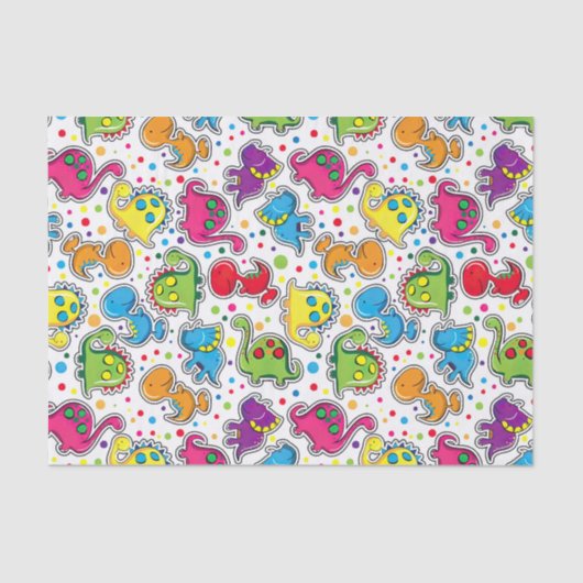 Papier Mousseline Dinosaure coloré Motif sans joint, Dinosaur Seaml (Recto)