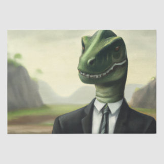 Papier Mousseline Dinosaure préhistorique Homme d'affaires, Amusant 
