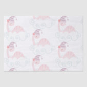 Papier Mousseline Dinosaure Rose (Recto)